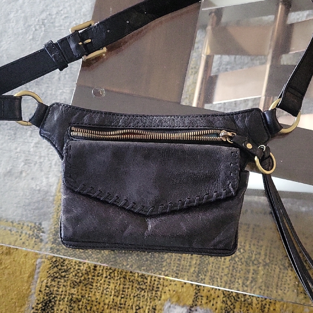 HOBO Black Leather Crossbody Bag